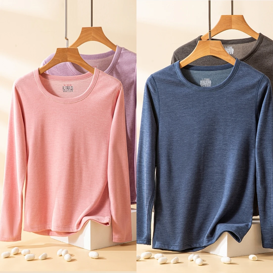 秋冬季男女款含山羊绒保暖衣套装含桑蚕丝亲肤内穿打底Z965-2408