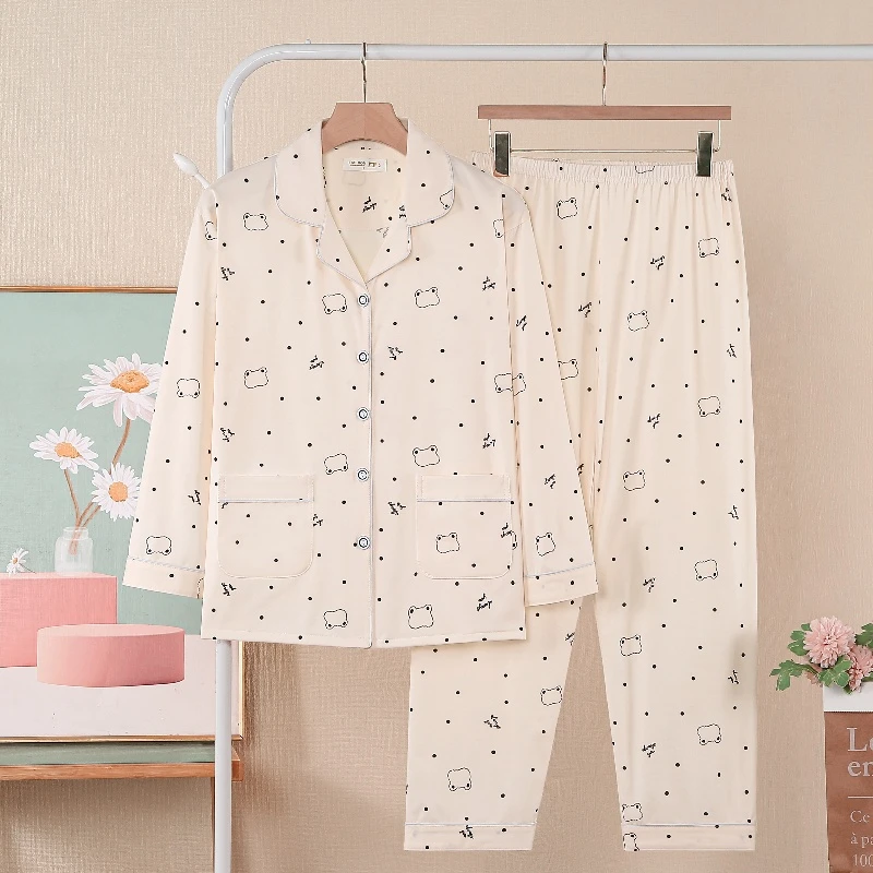 春秋款开衫翻领长袖睡衣可外穿休闲家居服Z795-213/331/367