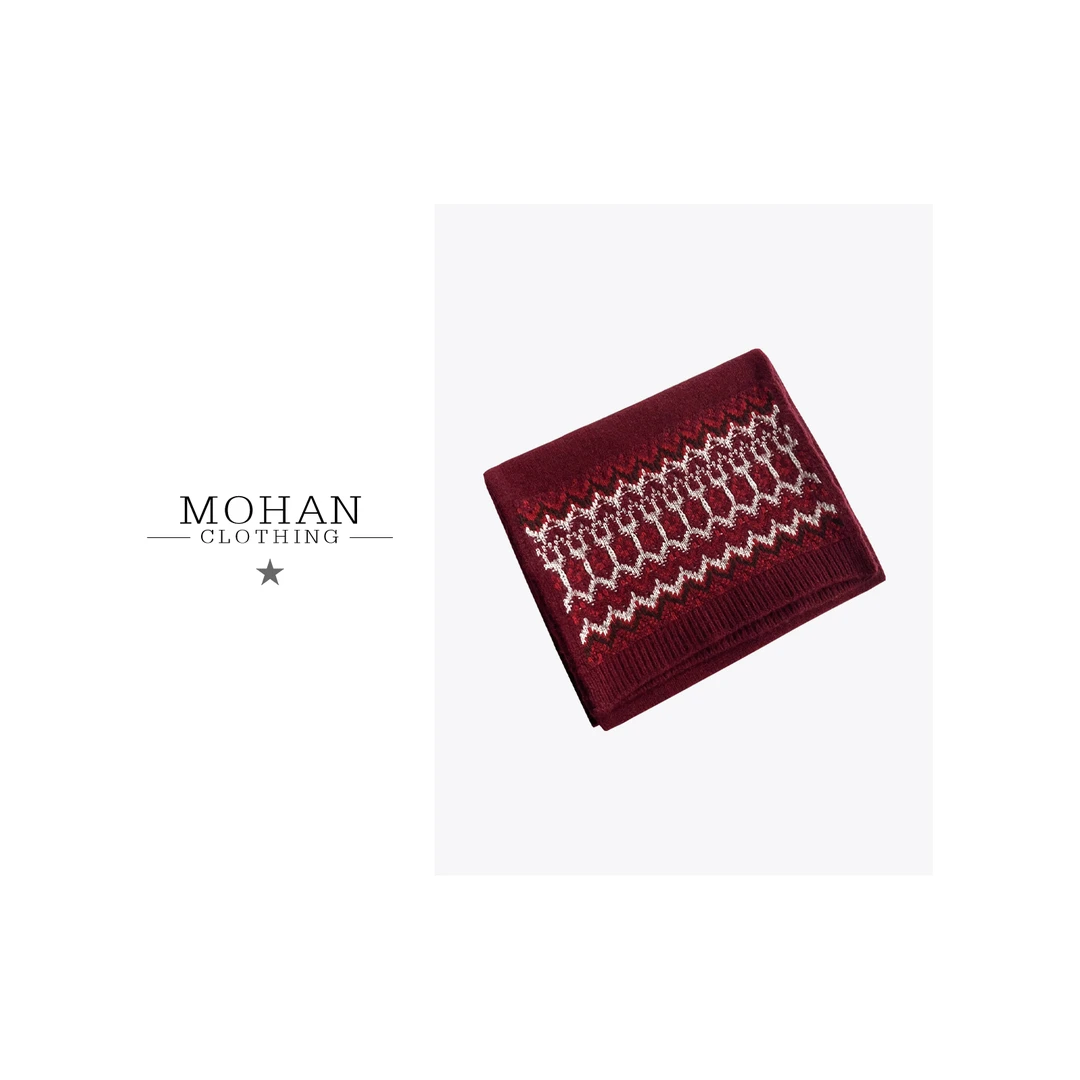 CLOTHING/墨含高奢时尚潮流气质舒适百搭保暖羊绒羊毛围巾AMD4133