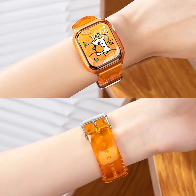 适用applewatch9表带S10苹果手表iwatch8冰川一体式表带夏季新款7