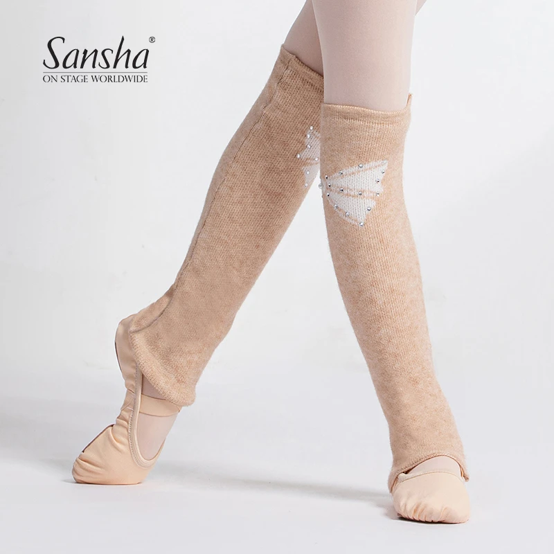 Sansha/三沙舞蹈护腿袜儿童女 秋冬保暖堆堆袜芭蕾舞练功热身毛袜
