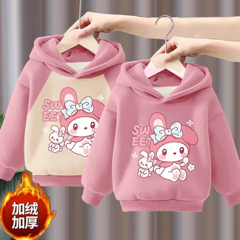 女童秋冬连帽上衣儿童女宝宝长袖婴儿可爱加绒宝宝卫衣秋冬款冬衣