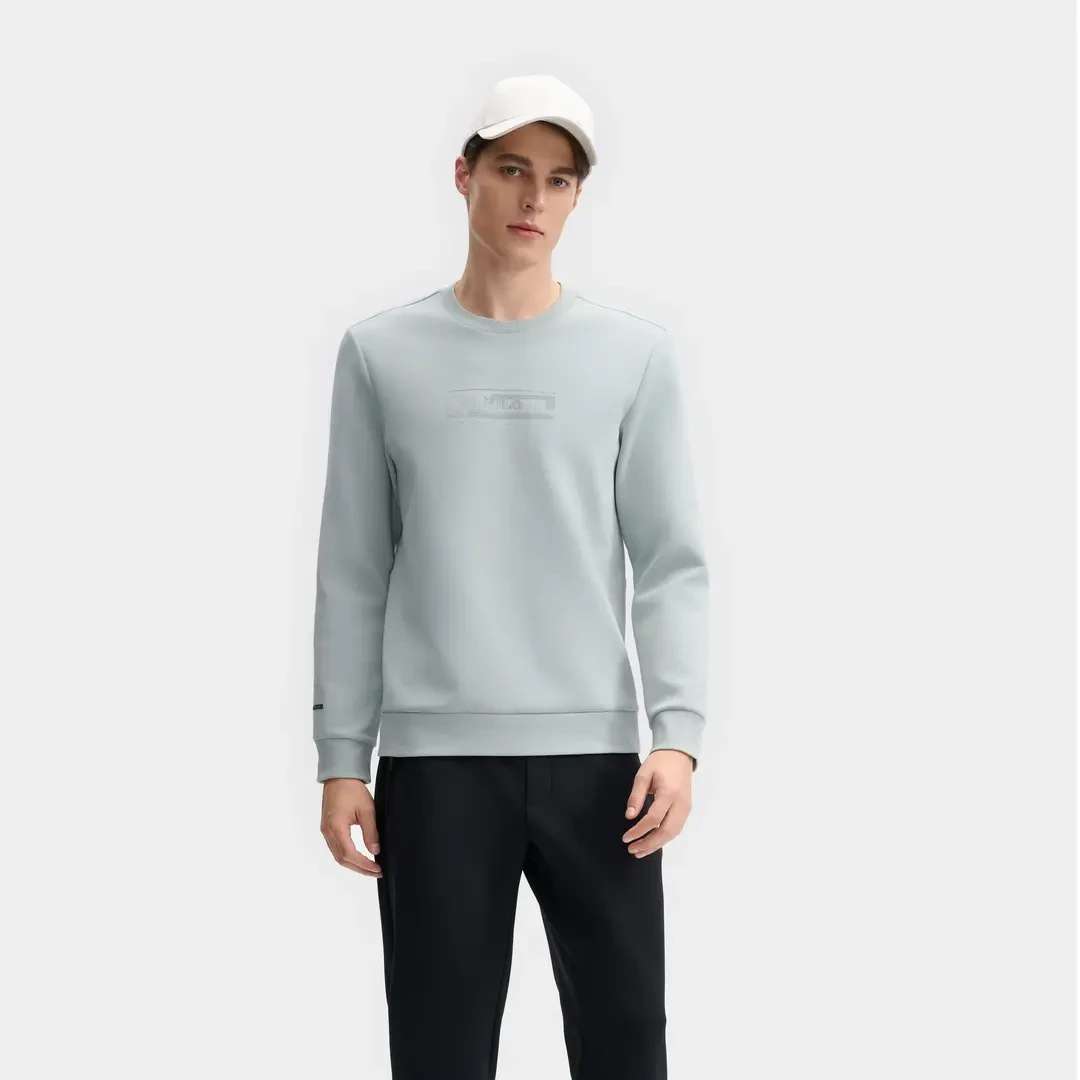 Fila/斐乐24年新款男装亲肤百搭棉质针织圆领套头卫衣F11M513204F