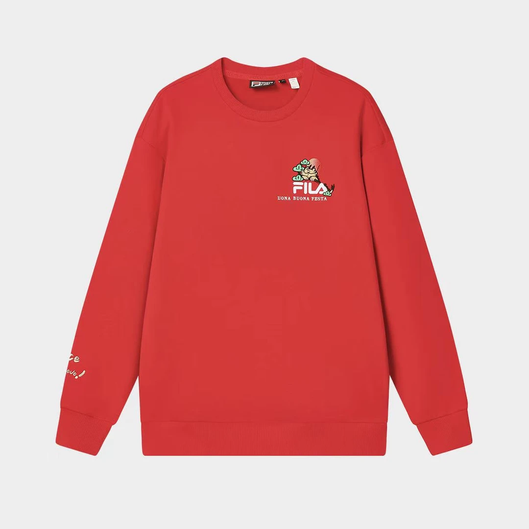 Fila/斐乐新年情侣红色套头长袖宽松运动时尚休闲卫衣F11U419203F
