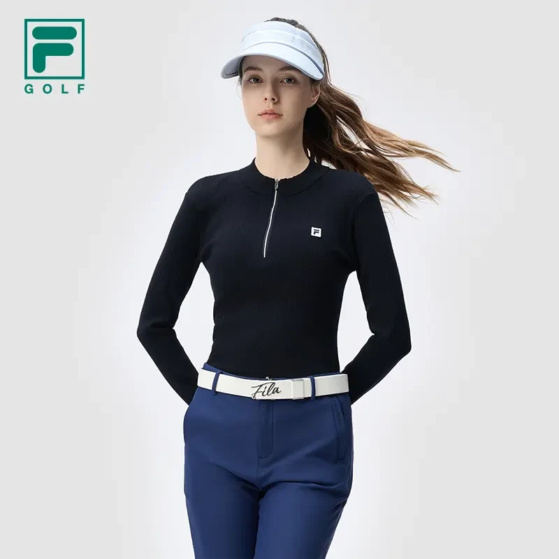 Fila/斐乐女秋季【修身立领打底】高尔夫休闲长袖编织衫A11W445405F