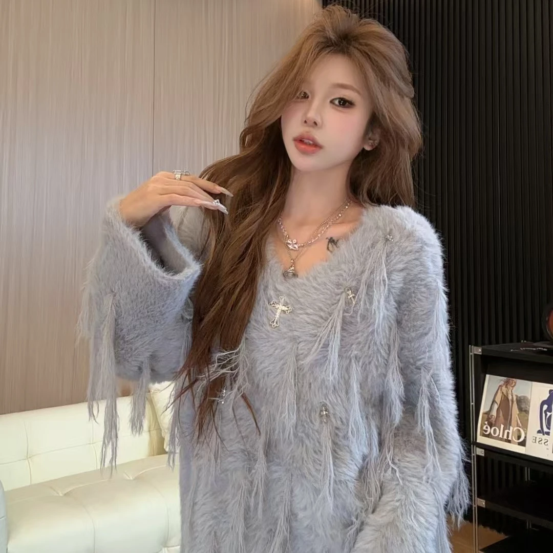 李馨儿【心动】香风显瘦气质条纹时尚ins风洋气宽松衣服短款毛衣