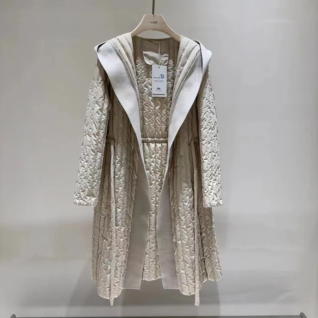 【COCO MARKIE】倾国倾城丨韩版设计师款潮流气质收腰长连帽羽绒服