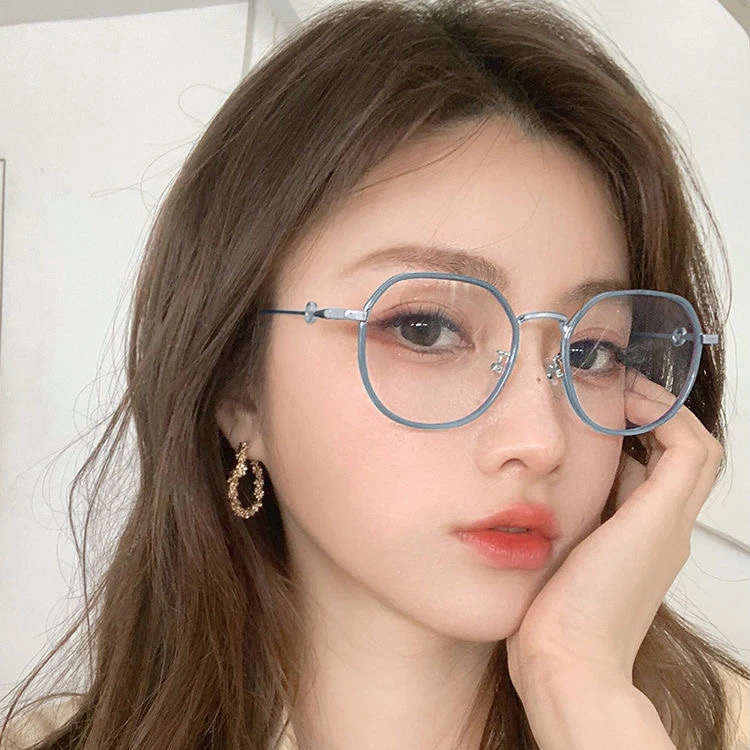 网红同款眼镜女无度数防蓝光防辐射韩版时尚平光镜复古潮高颜值