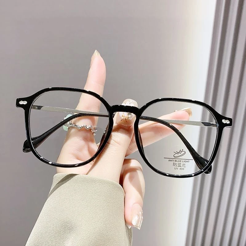 韩版潮防蓝光无度数平光眼镜女素颜圆脸显脸小新款高级感护目眼镜