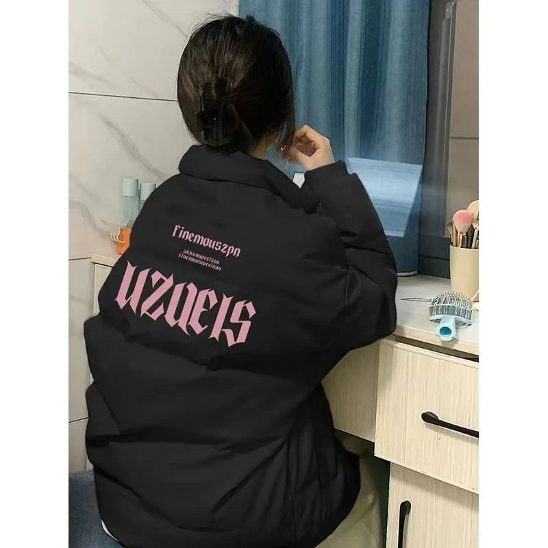 2023潮牌冬天外套女新款棉衣棉服宽松百搭加厚保暖面包服