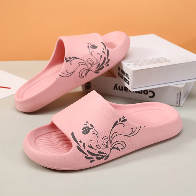 拖鞋女款花卉印花简约时尚外穿休闲居家耐磨防滑沙滩情侣凉拖鞋女