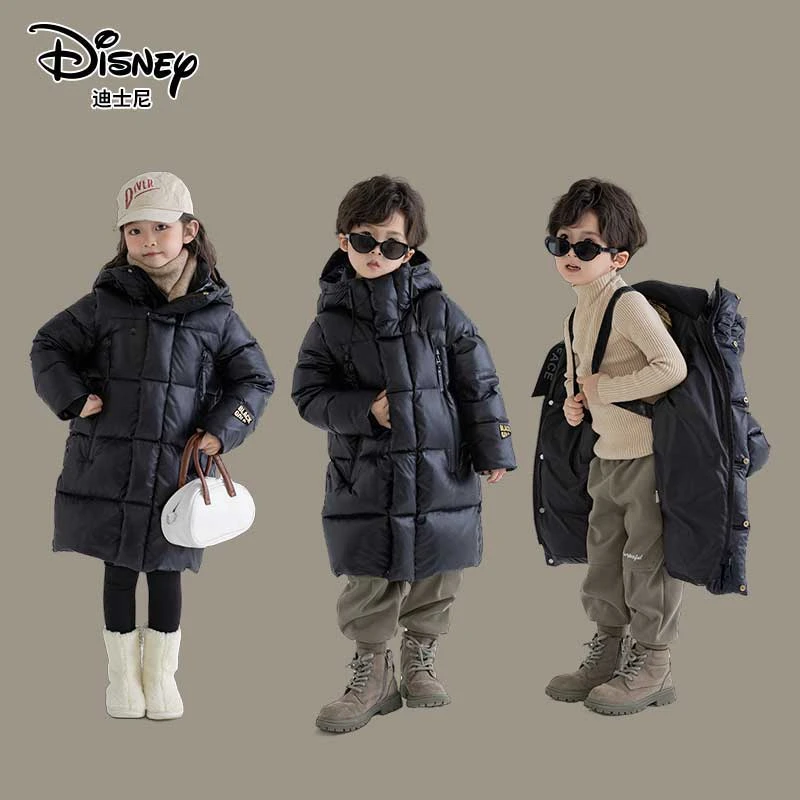 迪士尼儿童黑金系列加厚长款连帽羽绒服冬季外套XYR4SU769