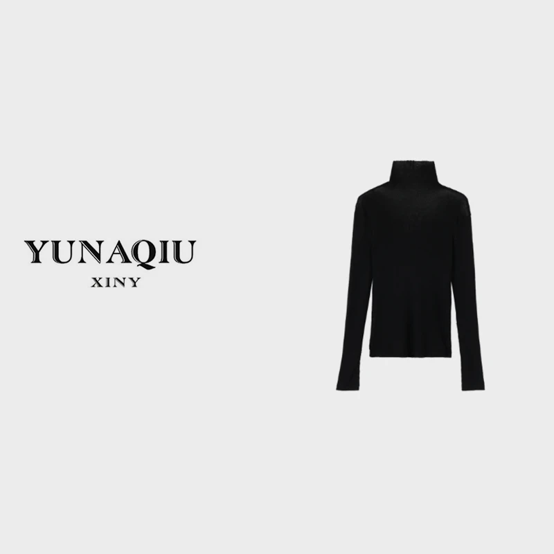 YUNAQIU时尚百搭长袖针织衫红白色条纹宽松显白套头款式毛衣-6112
