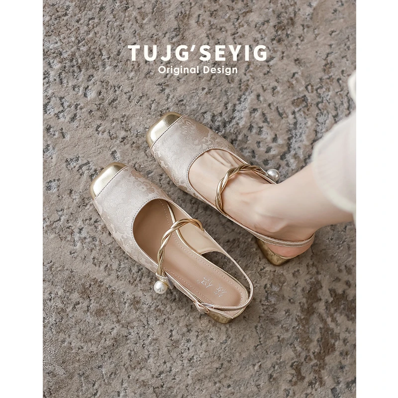 新中式国风配旗袍夏季新款玛丽珍单鞋外穿包头凉鞋大码女鞋41一43