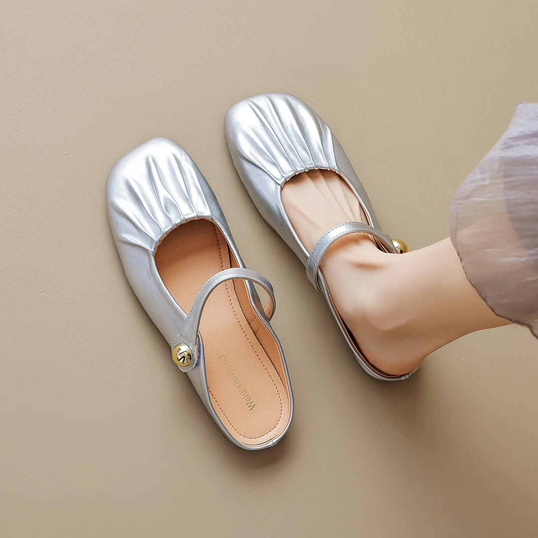 法式玛丽珍包头半拖鞋女夏季外穿新款配裙子平底凉拖鞋懒人穆勒鞋