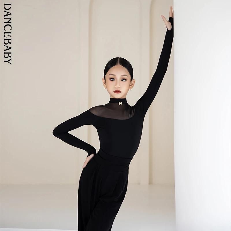 Dancebaby拉丁舞服舞服2025新款女童上衣专用国标舞蹈上衣DAS800