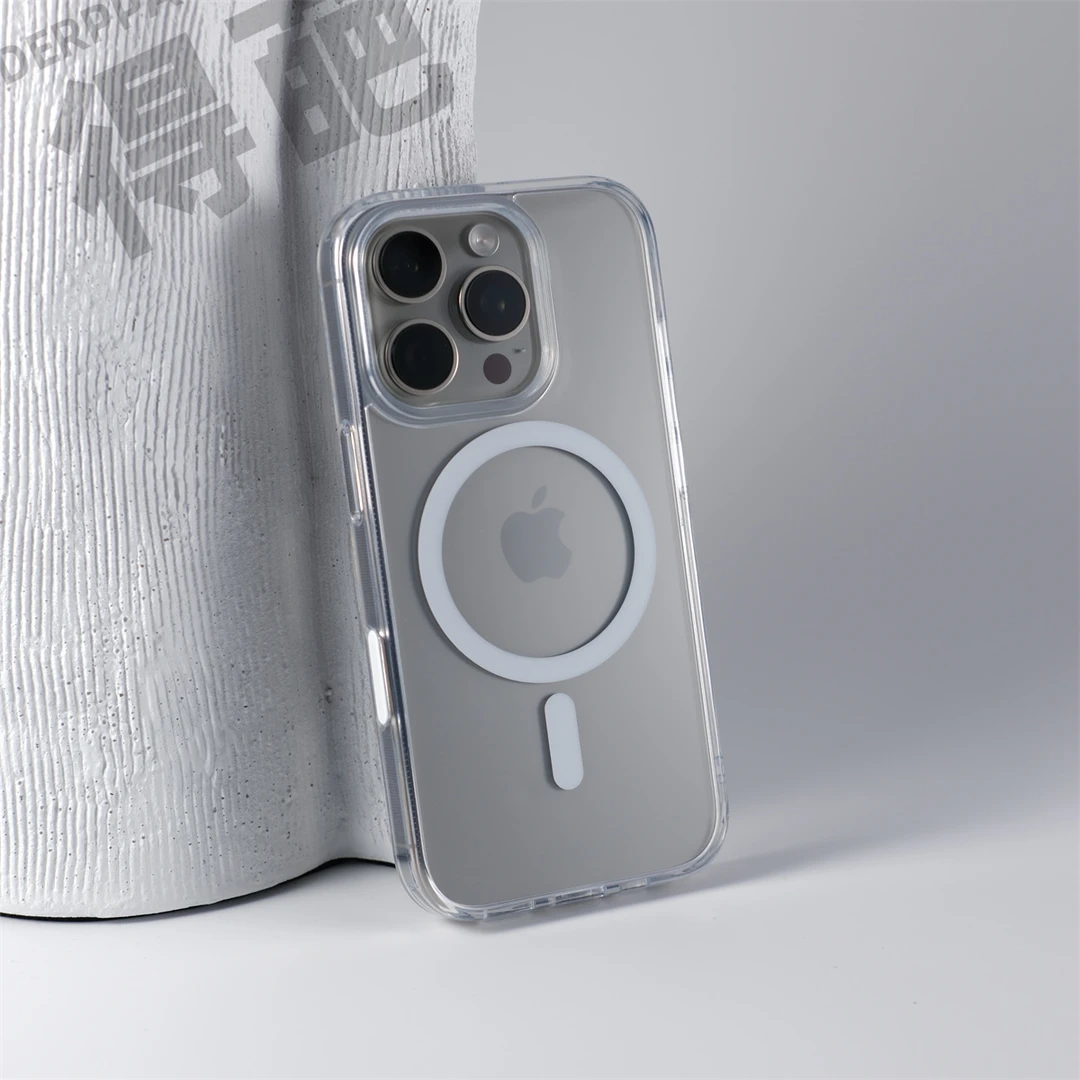 得葩电容拍照键透明苹果16promax磁吸手机壳iPhone16四角气囊防摔