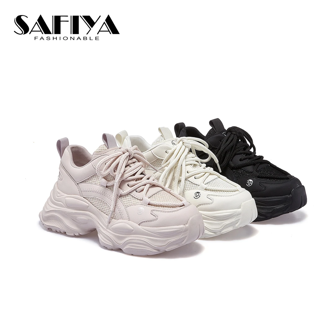 索菲娅Safiya2024新款百搭厚底小白鞋休闲运动老爹鞋女SF41112A05