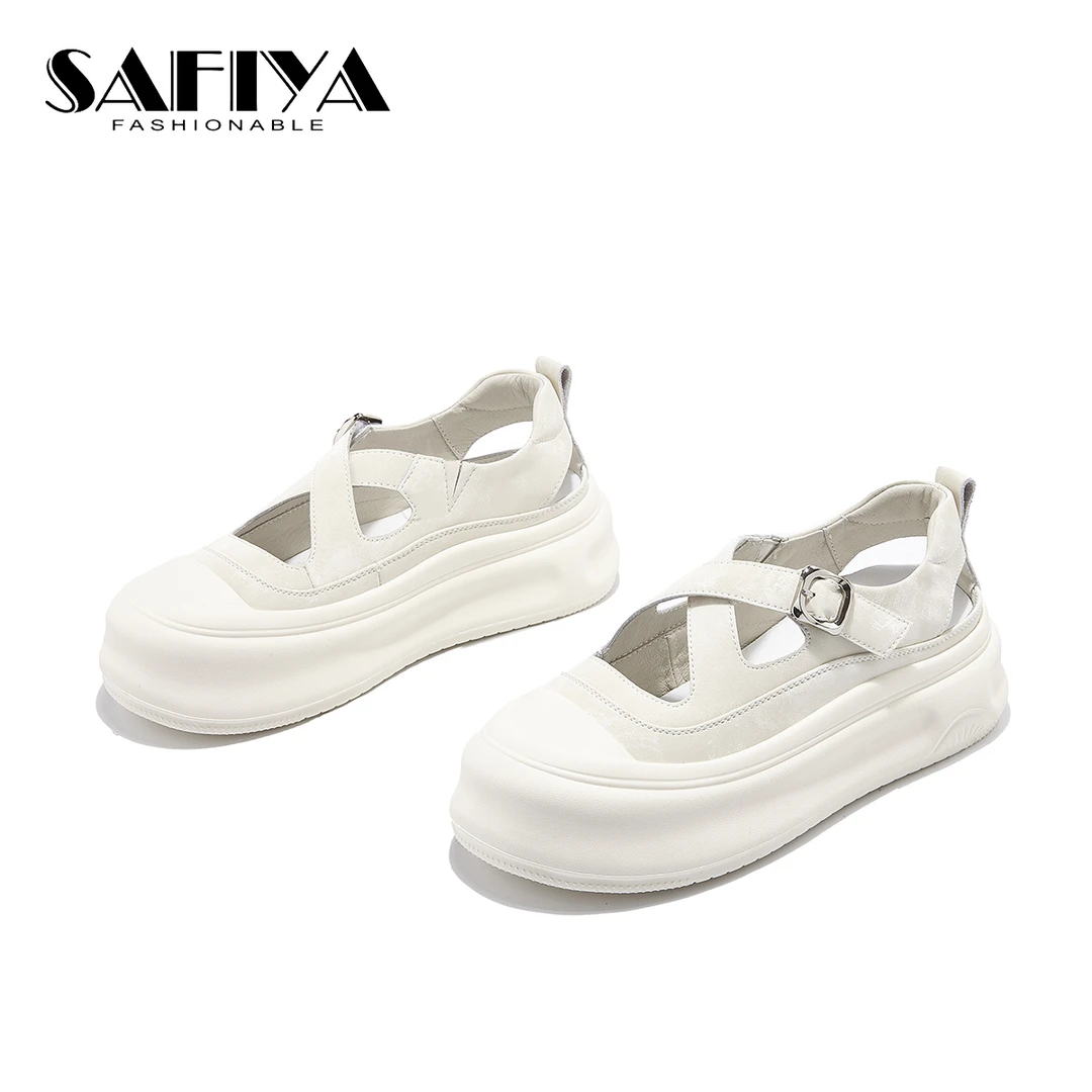 索菲娅Safiya2024夏季新款透气镂空舒适魔术贴休闲鞋女SF42111D07