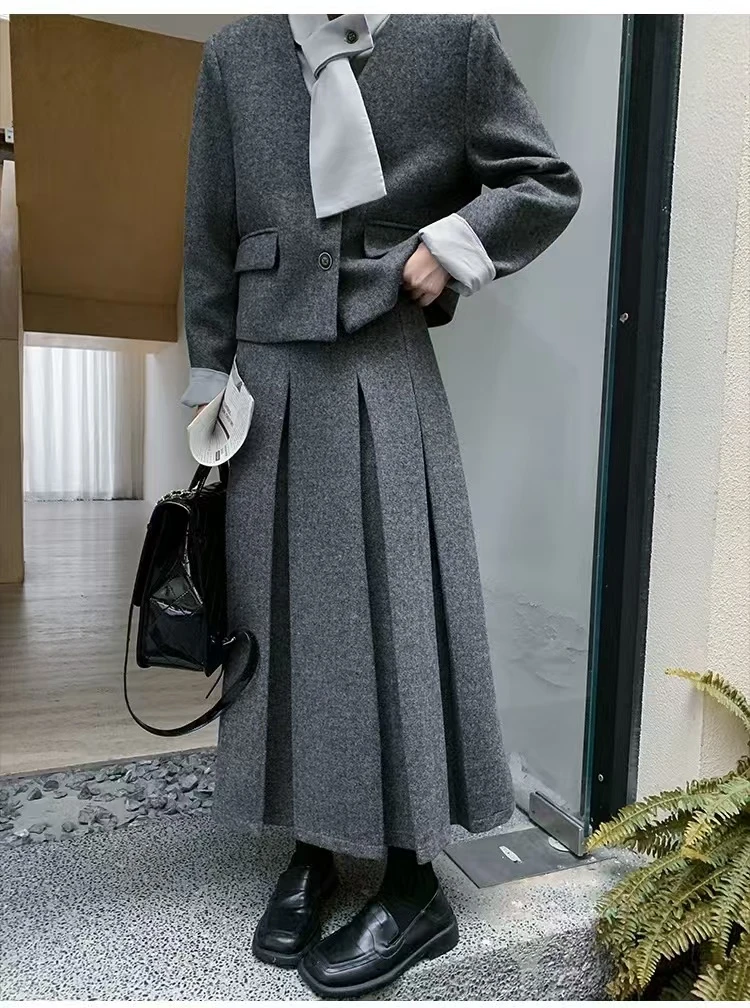 高品质时尚修身洋气显瘦气质小香风轻奢街头百搭秋冬套装小个子