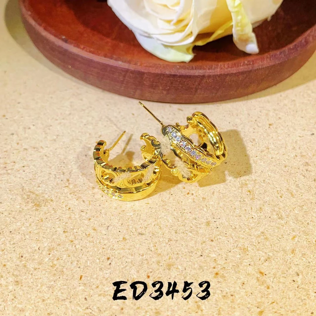 铜合金耳饰 气质轻奢时尚百搭复古小众简约经典ed3453
