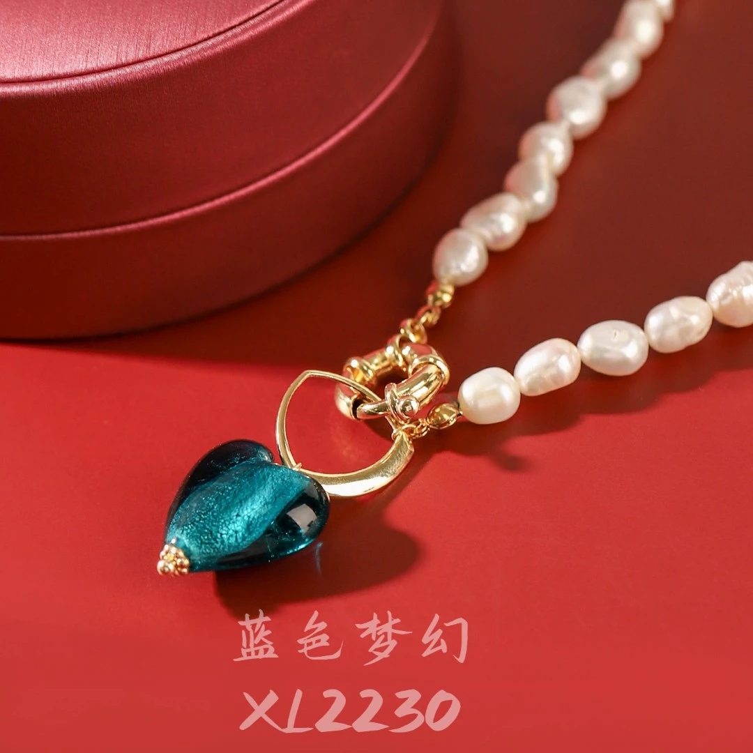 非金属仿珍珠项链 （蓝色梦幻）百搭时尚锁骨链xl2230