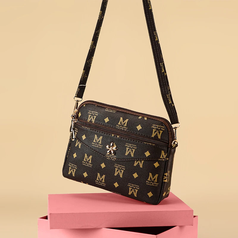 包包女新款夏季女包单肩包斜挎包爆款小方包妈妈女款包三层小挎包