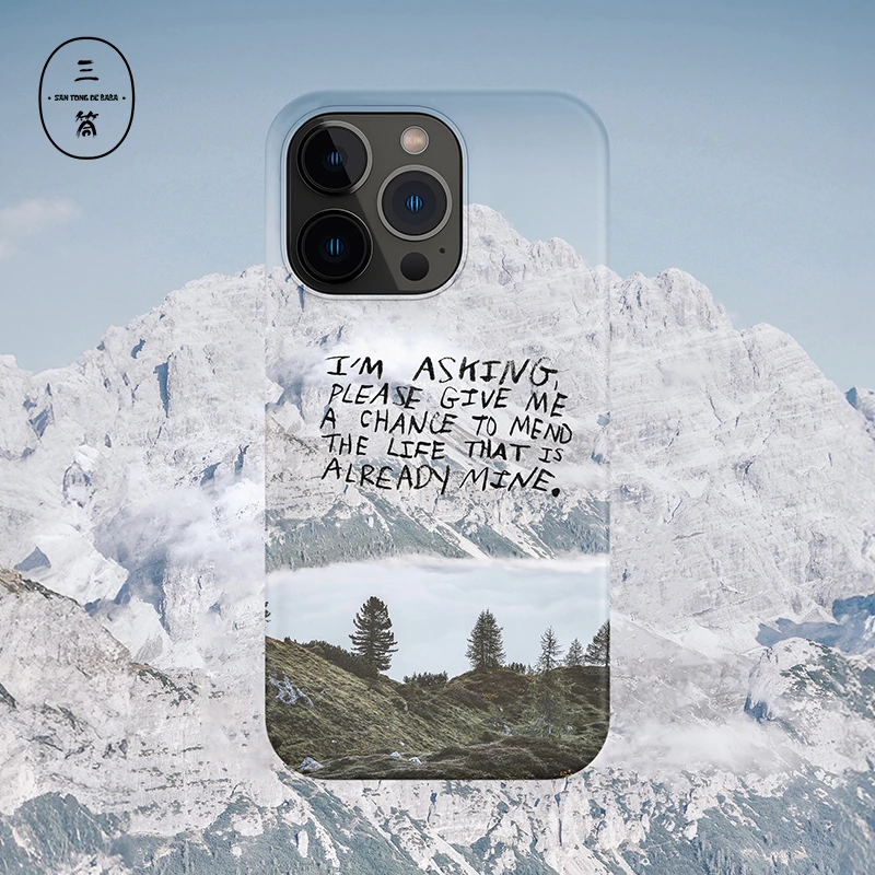 三筒的爸爸冰山英文双层磨砂原创苹果15手机壳16promax/14/13/17