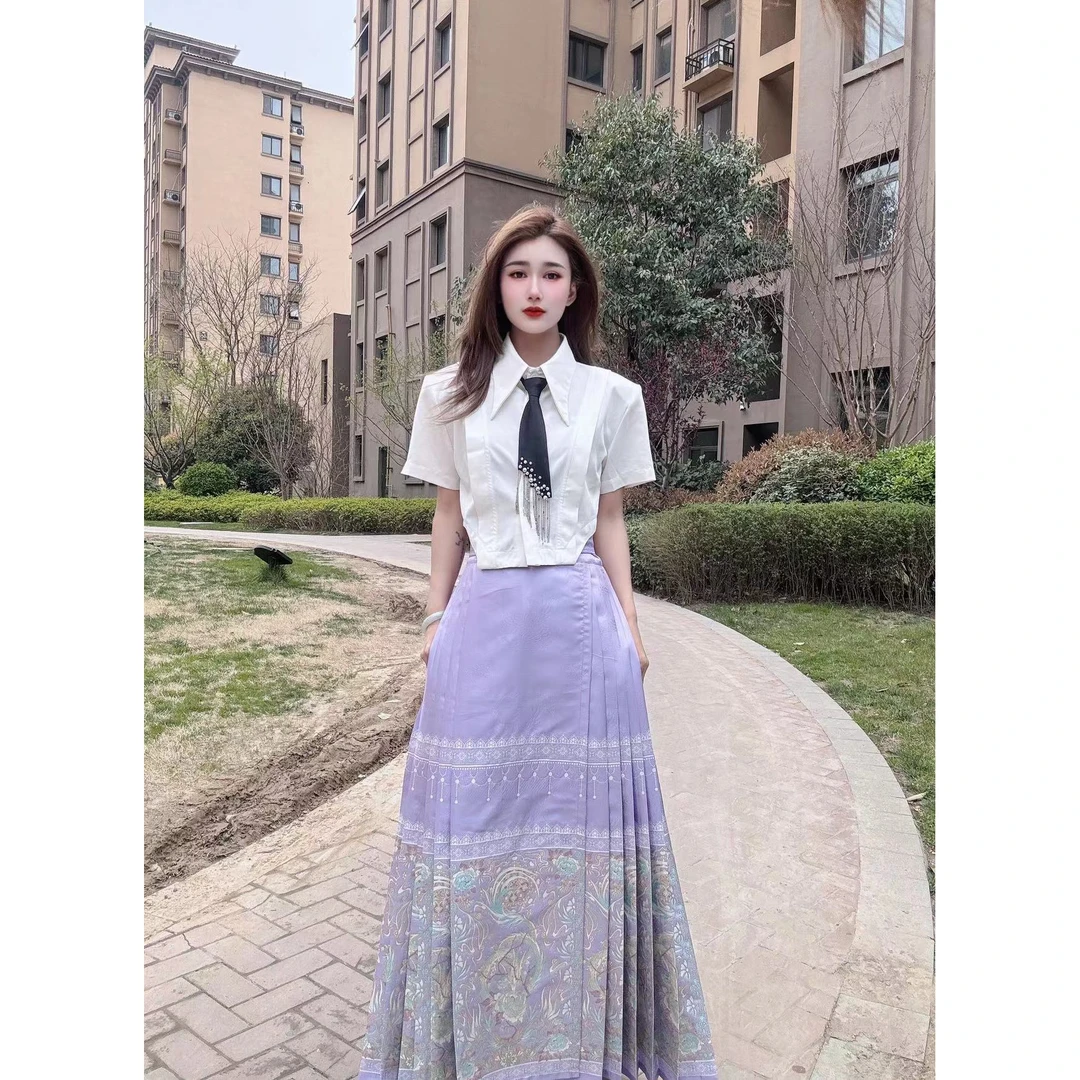 沐瑶优推（紫龙）紫龙马面裙 汉服日常女