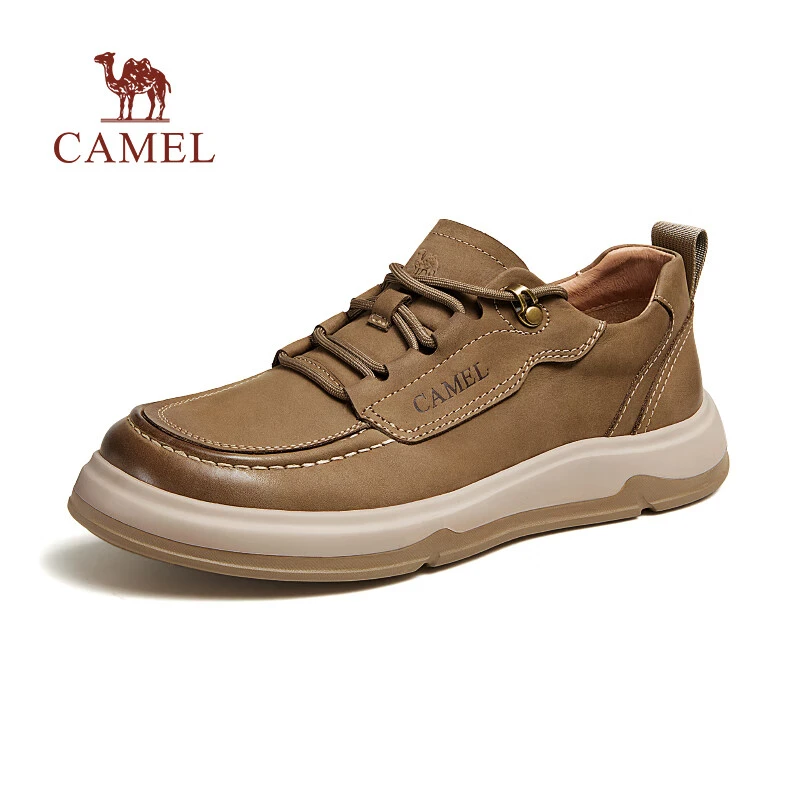 CAMEL骆驼新款云朵轻便舒适休闲鞋磨砂牛皮缓震复古G14S046084