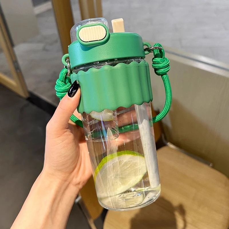 水杯女生夏季新款2024高颜值运动塑料水壶便携式双饮吸管随手杯子