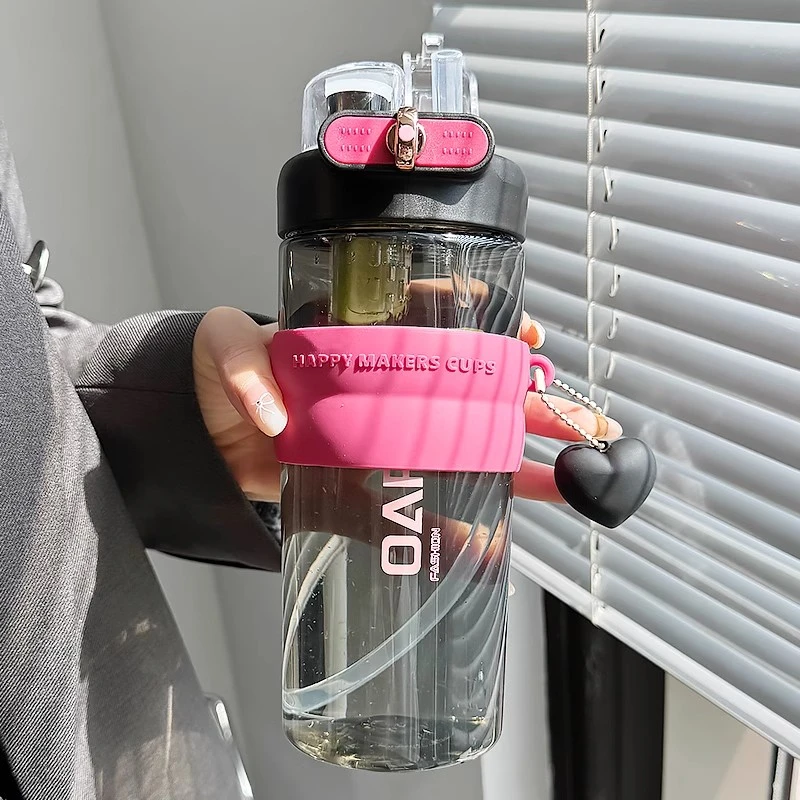 水杯女生2024新款高颜值大容量带茶隔水壶夏天便携带吸管随手杯子