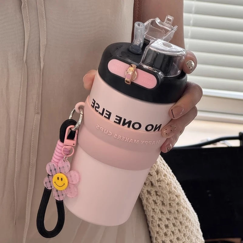 水杯保温杯女生2024新款高颜值大容量儿童学生上学专用女款杯子