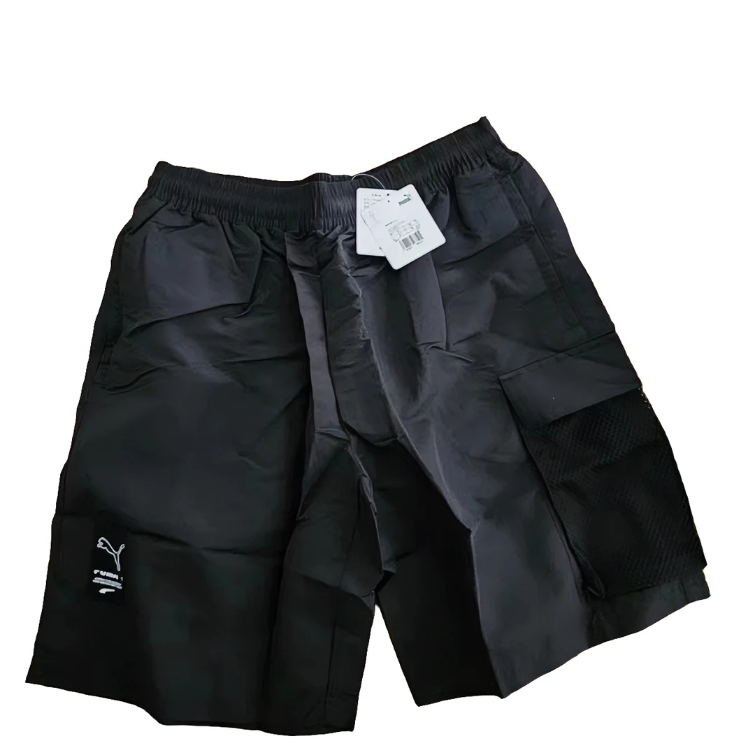 PUMA/彪马男款休闲宽松松紧腰大口袋印花短裤 599766-01