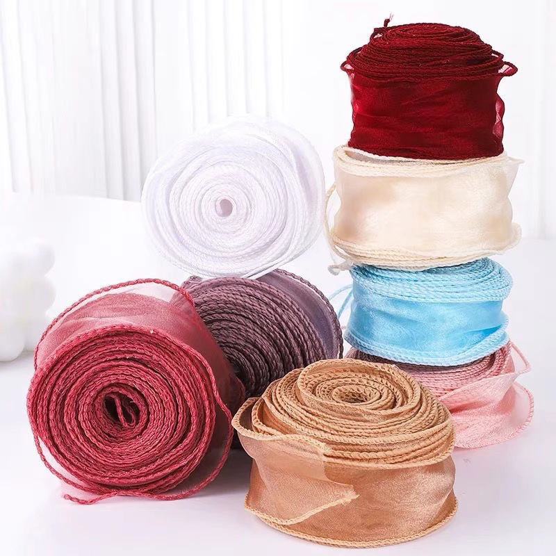 大盘波浪丝带鱼尾纱丝带蛋糕装饰鲜花彩带雪纺花束diy蛋糕