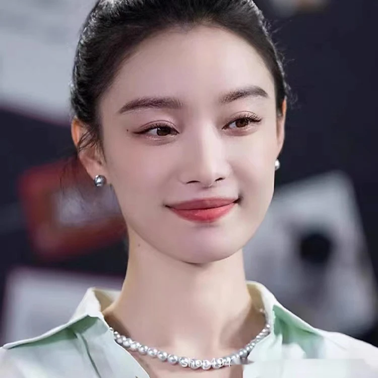 潮派施家真多麻灰珠珠耳夹无耳洞女高级感珠珠耳环耳饰蚊香盘珠珠