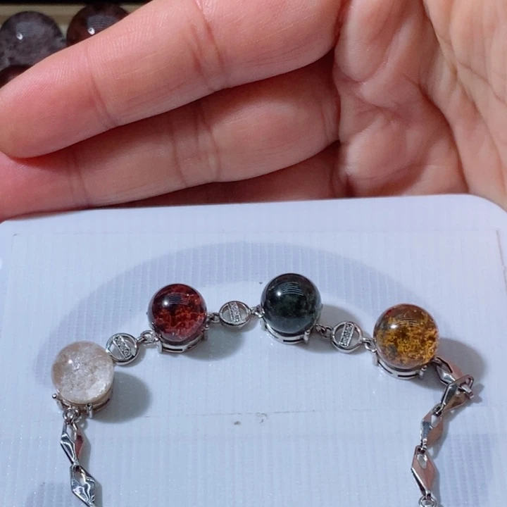 水晶手链银S925镶嵌魅*定制