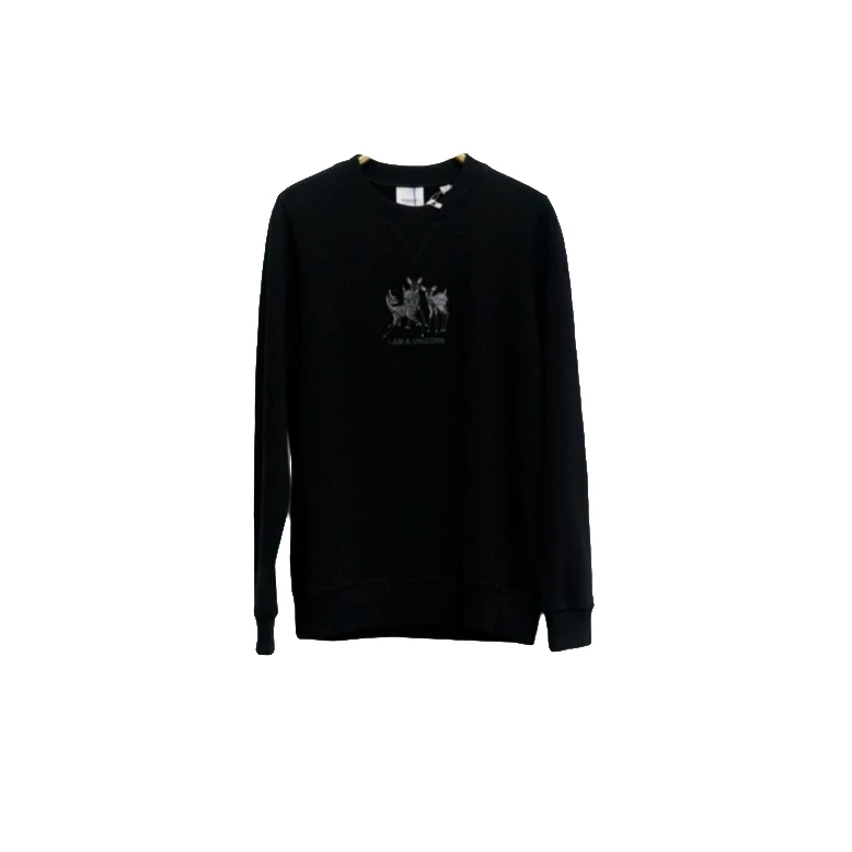全新未使用 BURBERRY/博柏利 鹿图案刺绣棉运动卫衣女 S码175/88A