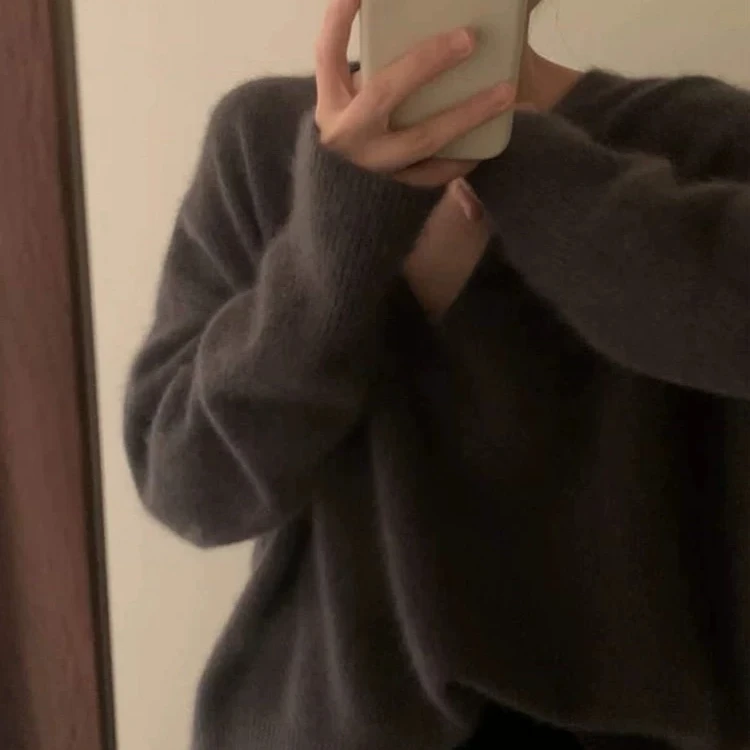 兔毛毛衣秋冬新款女装百搭慵懒风加厚长袖1156