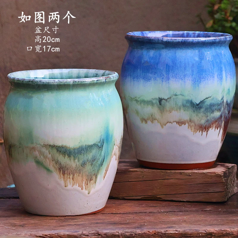 多肉花盆大口径简约老桩组合群生绿植月季紫砂盆