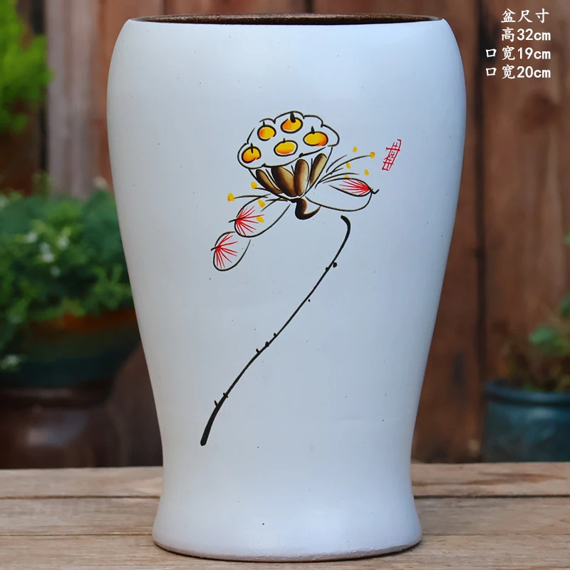 大号鱼尾罐阳台家用创意多肉悬崖老桩花盆陶瓷室内发财树兰花高盆