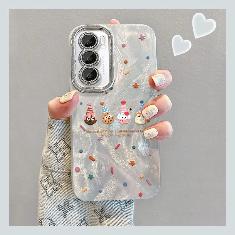 彩色小饼干适用opporeno12pro手机壳高颜值OPPOreno11轻奢10外壳