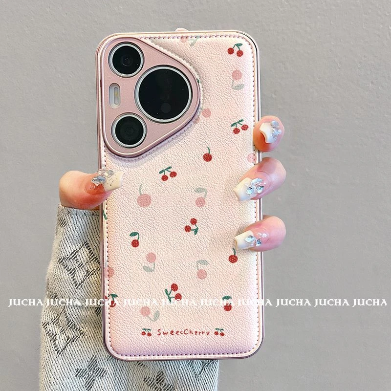 红色小樱桃适用华为pura70pro手机壳小众防摔HUAWEIp60新款50高端