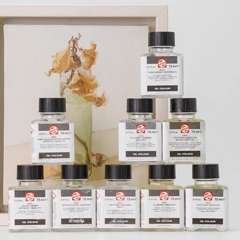 荷兰Talens泰伦斯绘画丙烯油画上光油瓶装润色定画亚光亮光媒介