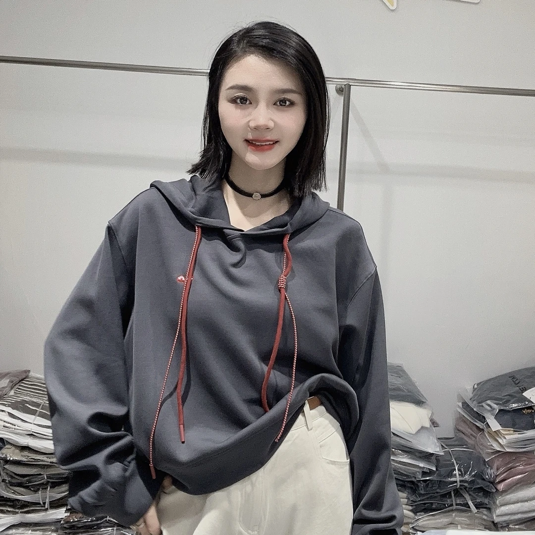 LMM 8358 秋上新韩系ins感休闲连帽宽松卫衣