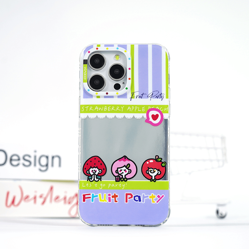 小CASE王子派对合照创意仿镜面双层手机壳适用苹果15 14 13ProMax