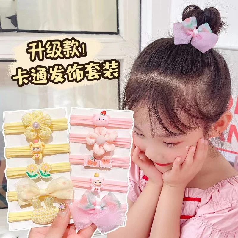 女童公主蝴蝶结头饰韩版女孩发饰头绳高弹可爱小女孩不伤发彩色