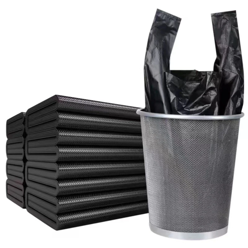 家用酒店办公室宿舍黑色中号加大中大号一次性手提式平口垃圾袋