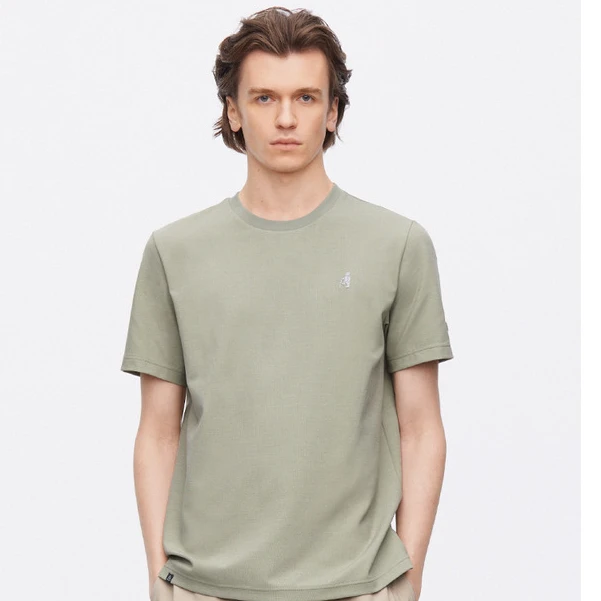 小熊男装美式T恤男士2024春季新款圆领短袖潮牌上衣TNRW2412B1S