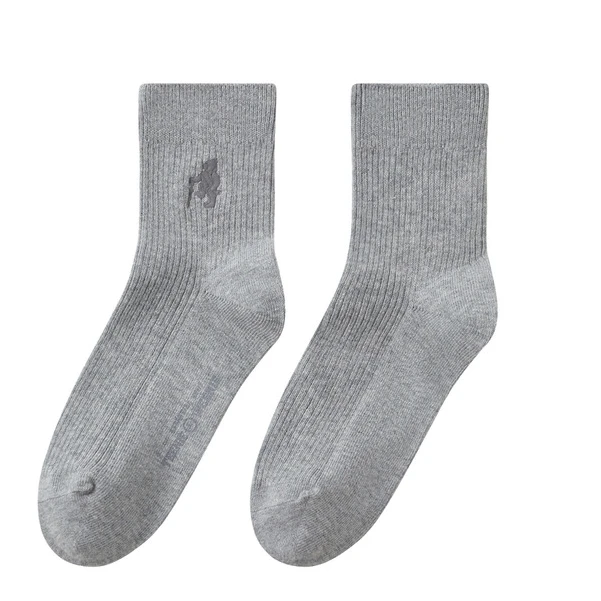 小熊男装袜子2024冬季新款字母印花刺绣中筒袜TNAY24A9B1K